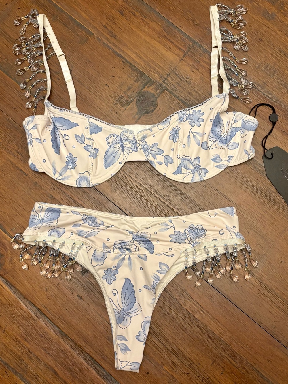 NWT Frankie’s bikinis muse beaded bikini set